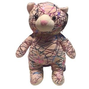 🟢 KELLYTOY Foil Metallic Pink Teddy Bear 12" Plush Toy Stuffed Animal